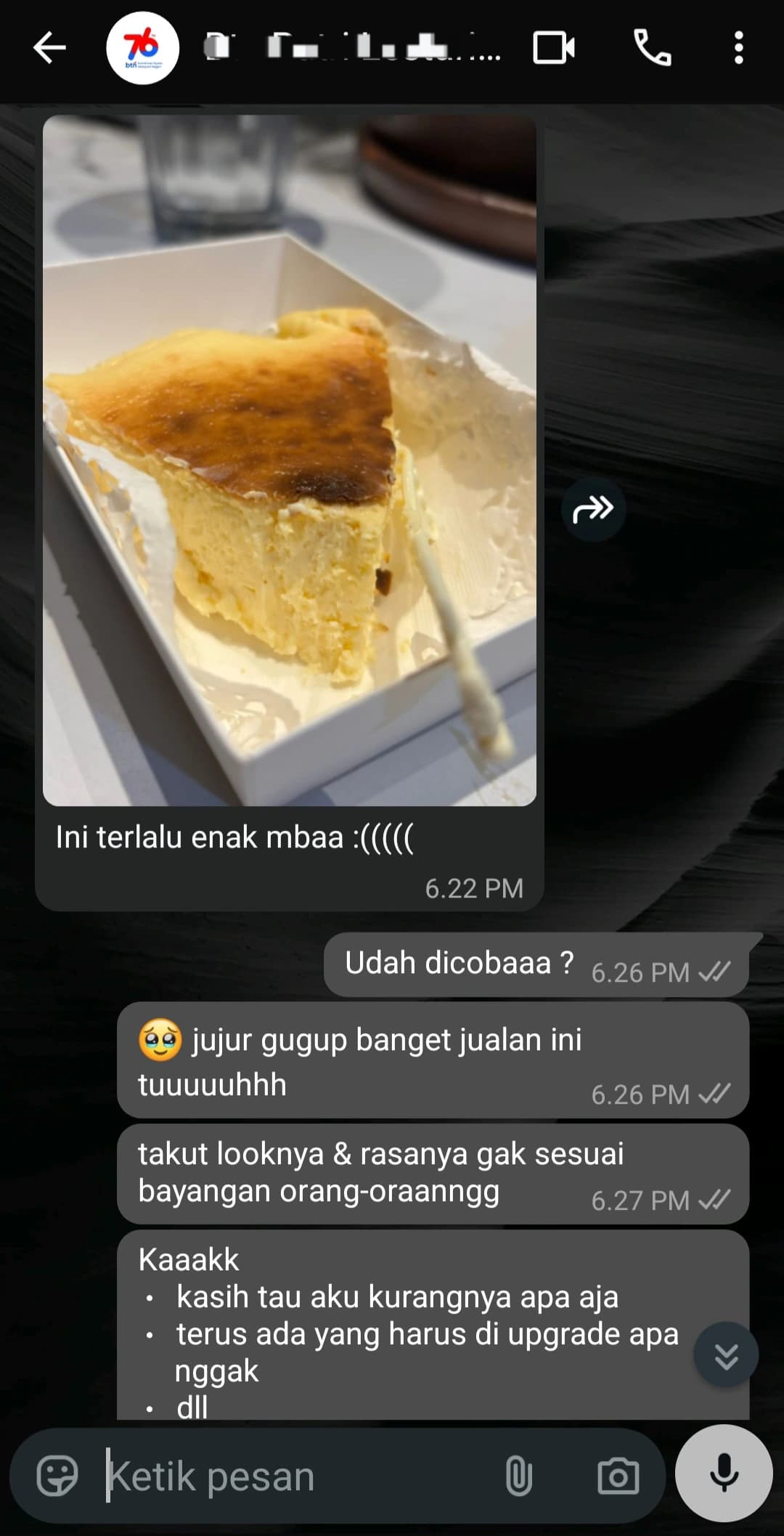 Customer testimonial for Aleyra Bakehouse 12