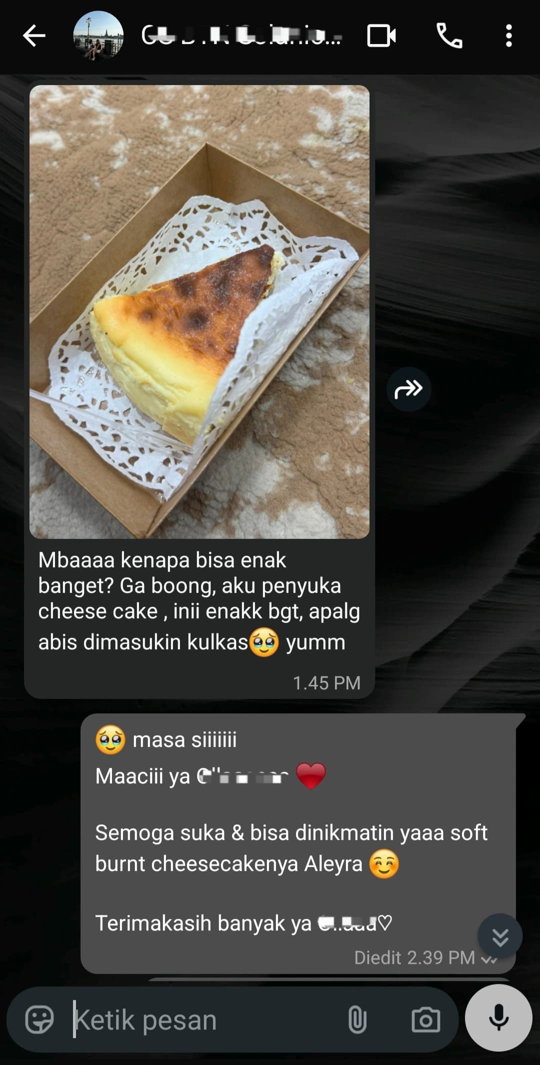 Customer testimonial for Aleyra Bakehouse 13