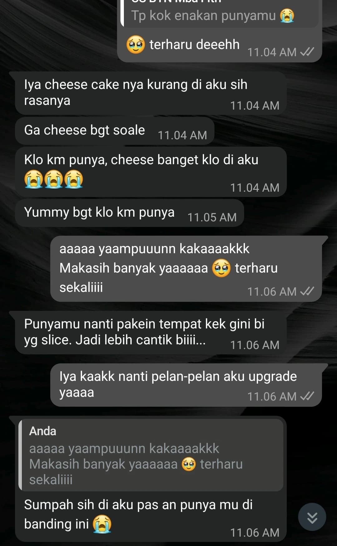 Customer testimonial for Aleyra Bakehouse 17
